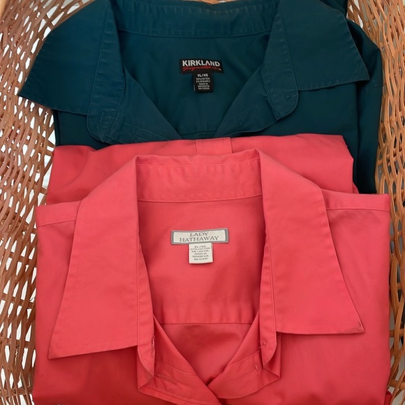 Lot 1 / 2 Items Kirkland Signature And Lady Hathaway. 2 Blouses In 1 Lot. Sz XL - Picture 8 of 9